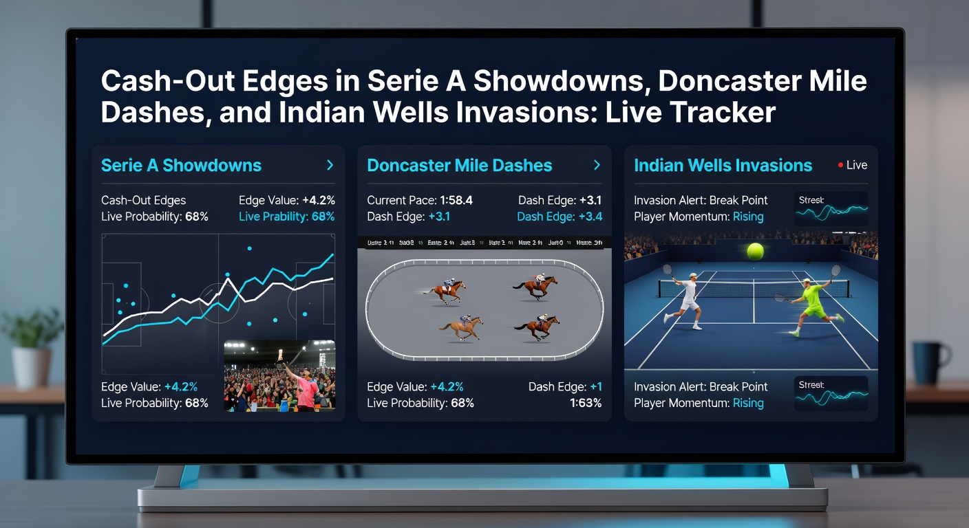 Horse racing cash-out dashboard during Doncaster Mile, displaying live positions, odds drifts, and promo-enhanced settlement options