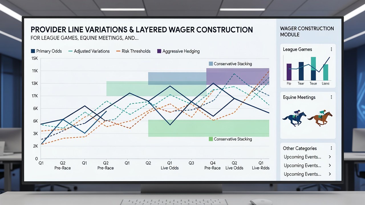 Dashboard interface displaying real-time odds variations for horse racing and tennis events
