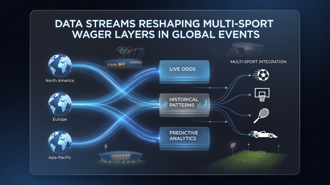 Multi-sport betting interface displaying live data layers from football, tennis, and horse racing events