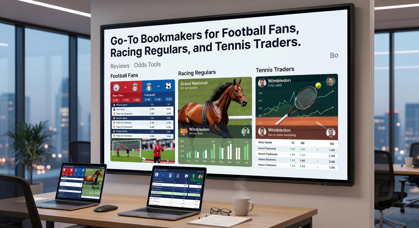 Horse racing at Aintree with jockeys mid-race and digital odds overlays showing each-way payouts