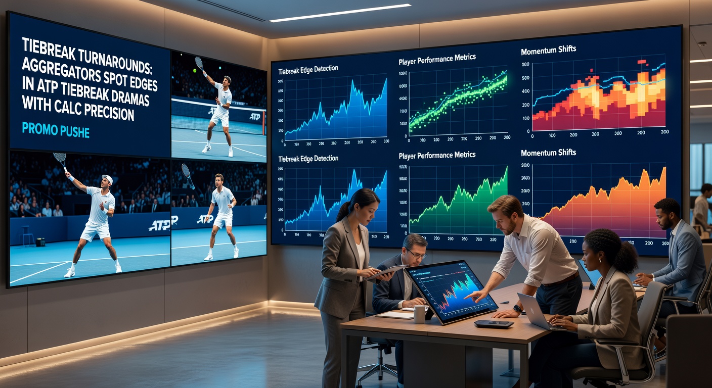 Digital dashboard displaying aggregator odds comparisons for an ATP tiebreak, with calculator overlays and bookmaker promo icons